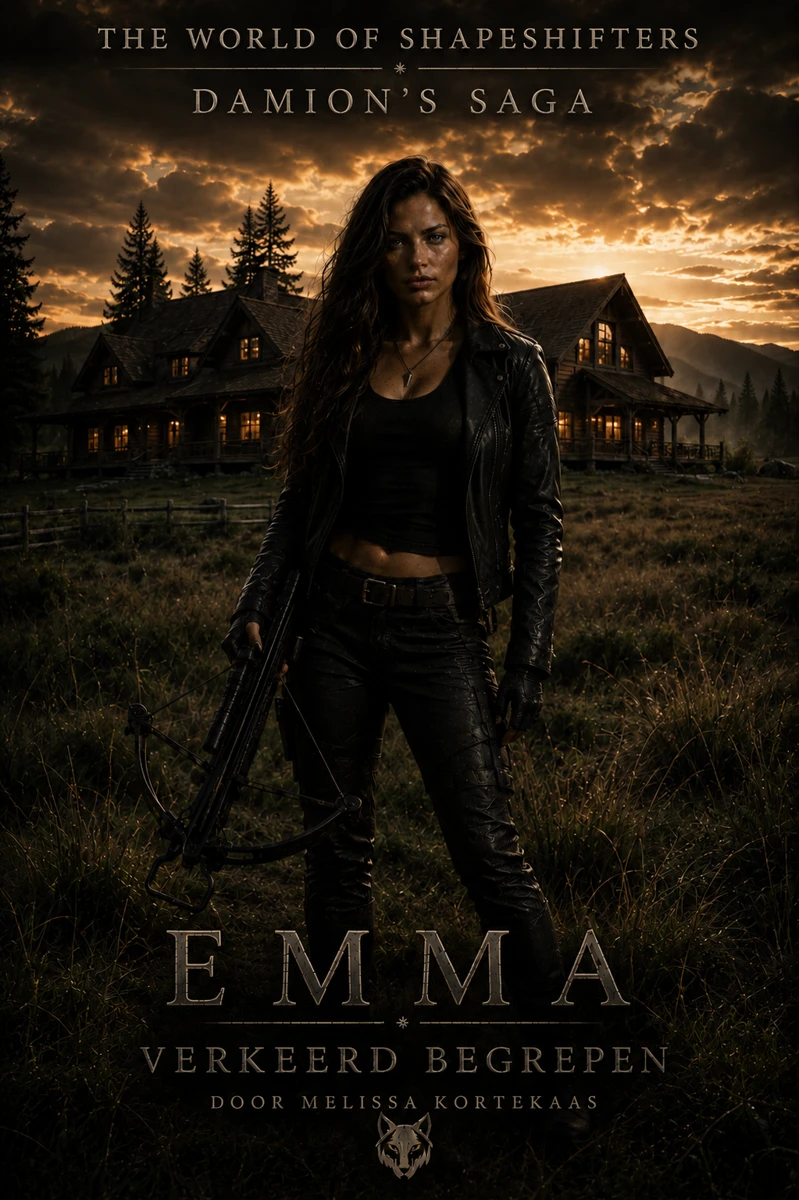 Emma in een ruig Canadees landschap onder een dreigende avondlucht
